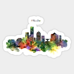 Watercolor Painting - Milwaukee Skyline Sticker